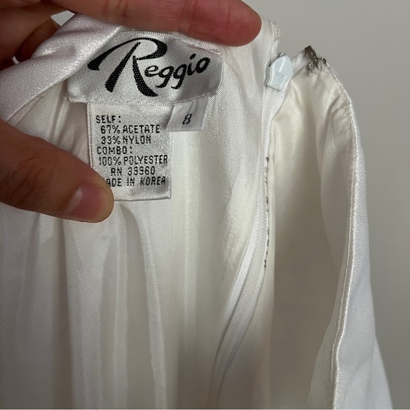 Vintage Reggio Elegant Black and White Burgundy Evening Gown-Size 8 - Picture 11 of 11